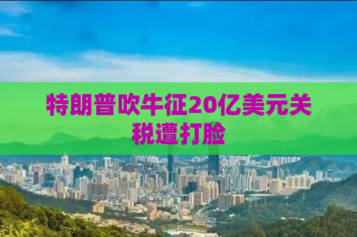 特朗普吹牛征20亿美元关税遭打脸
