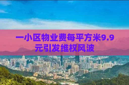 一小区物业费每平方米9.9元引发维权风波