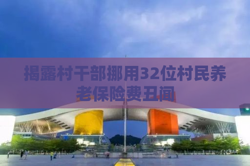 揭露村干部挪用32位村民养老保险费丑闻